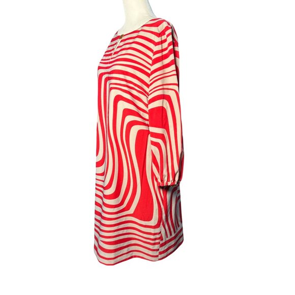 Tahari Arthur S. Levine Women’s Dress Size 10 Red White Geometric Print Career - Picture 4 of 10